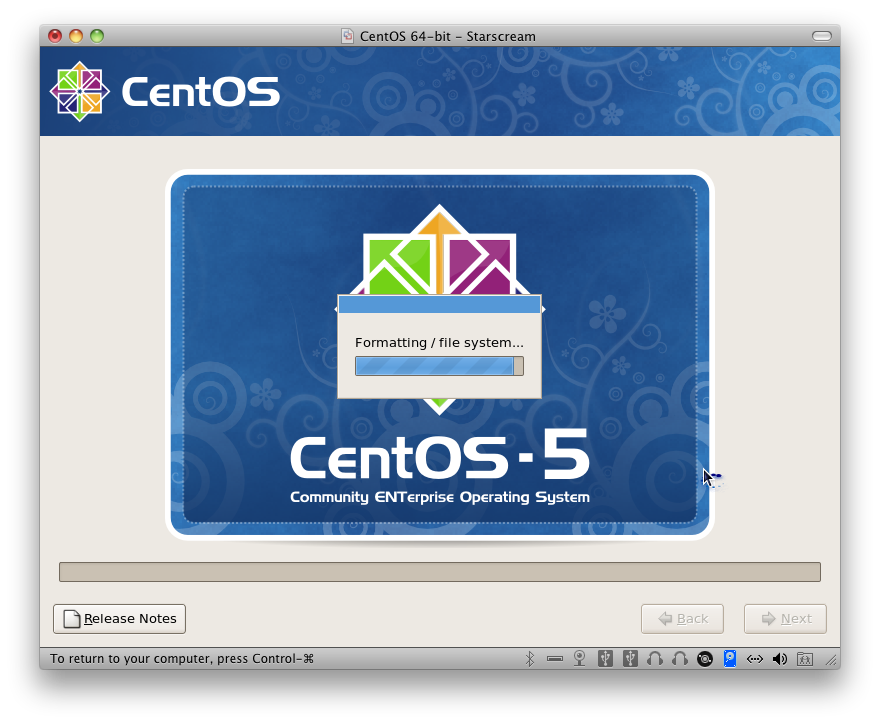 CentOS Install Begins
