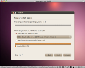 Preparing Disk Space